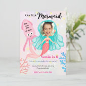 Onze kleine zeemeermin! Verjaardag onder zee Kaart (Staand voorkant)
