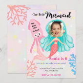 Onze kleine zeemeermin! Verjaardag onder zee Kaart (Voorkant / Achterkant)