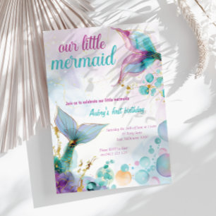 Onze kleine zeemeermin Zee 1e verjaardag Kaart