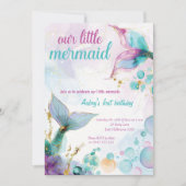 Onze kleine zeemeermin Zee 1e verjaardag Kaart (Voorkant)