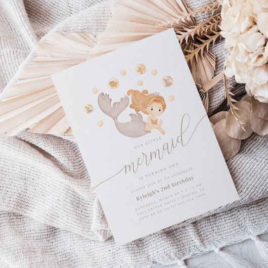Onze Kleine Zeemeermin Zee Meisjes Boho Verjaardag Kaart