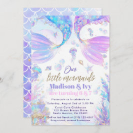 Onze kleine zeemeerminnen gezamenlijke verjaardags kaart