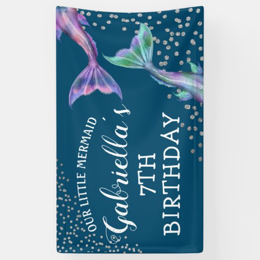 Onze kleine zeemeerminnende feestdag spandoek (Verticaal)