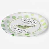 Onze kleine zoete erwt is bijna hier douche papieren bordje (Gekanteld)