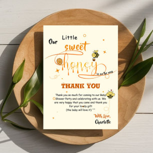 Onze Kleine Zoete Honing Komt Aankomen Baby Shower Bedankkaart