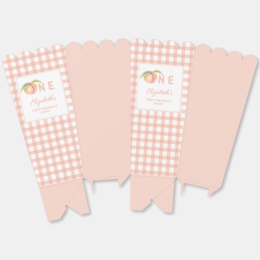 Onze kleine zoete perzik is één Baby eerste verjaa Bedankdoosjes (Ongevouwen)