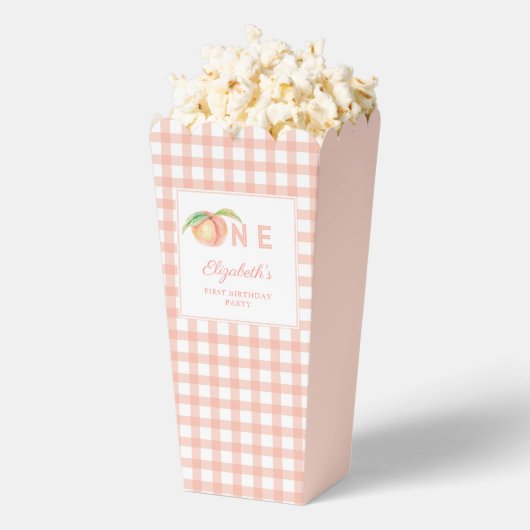 Onze kleine zoete perzik is één Baby eerste verjaa Bedankdoosjes (Popped)