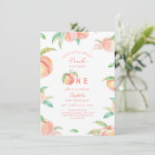 Onze kleine zoete perzik is één Baby eerste verjaa Kaart (Staand voorkant)