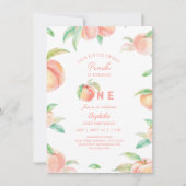 Onze kleine zoete perzik is één Baby eerste verjaa Kaart (Voorkant)