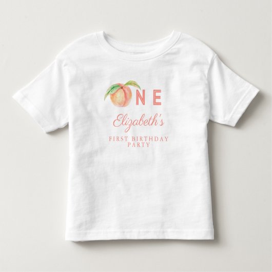 Onze kleine zoete perzik is één Baby eerste verjaa Kinder Shirts (Voorkant)