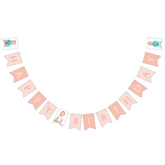 Onze kleine zoete perzik is één Baby eerste verjaa Vlaggetjes (Alle)