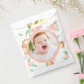 Onze kleine zoete perzik is een meisje eerste verj bedankzakje (Gezegeld)