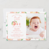 Onze kleine zoete perzik is een verjaardag Baby fo Kaart (Voorkant)