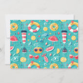 Onze kleine zomer is poolparty 2e verjaardag kaart (Achterkant)