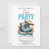 Onze kleine zomer is poolparty 2e verjaardag kaart (Voorkant)