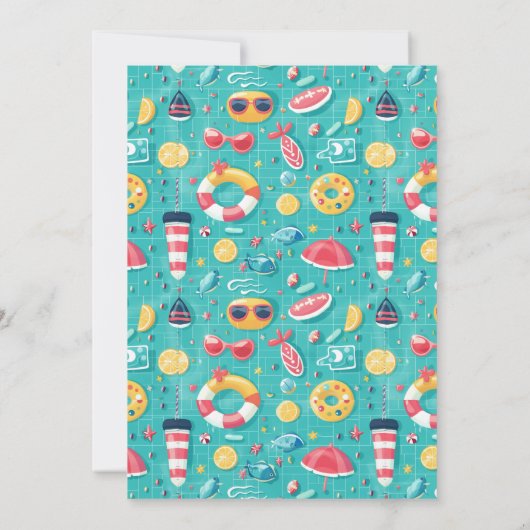 Onze kleine zomer is poolparty 2e verjaardag kaart (Achterkant)