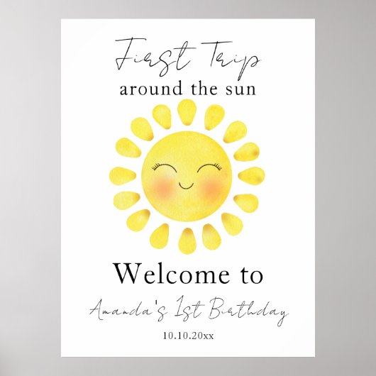 Onze Kleine Zon 1e Verjaardagsfeestje Poster (Voorkant)