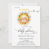 Onze kleine zon, zon, gele Stippen uitnodiging (Voorkant)