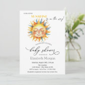 Onze kleine zon, zon, gele Stippen uitnodiging (Staand voorkant)