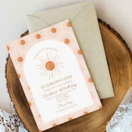 Onze kleine zon zon retro minimale 1e verjaardag kaart