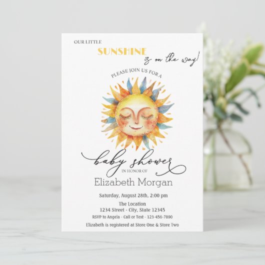 Onze kleine zon, zon uitnodiging (Staand voorkant)