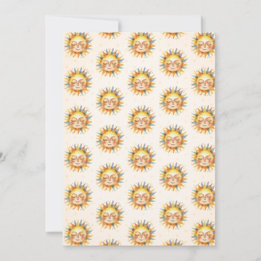 Onze kleine zon, zon uitnodiging (Achterkant)