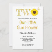 Onze kleine zonnebloem 2e verjaardagsfeestje kaart (Voorkant)