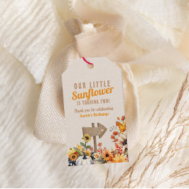 Onze kleine zonnebloem Boerderij Herfst Verjaardag Cadeaulabel