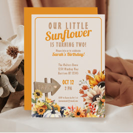 Onze kleine zonnebloem Boerderij Herfst Verjaardag Kaart