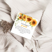 Onze kleine zonnebloem foto verjaardag dank u kaar bedankjes labels