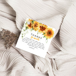 Onze kleine zonnebloem foto verjaardag dank u kaar bedankjes labels