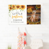 Onze kleine zonnebloem foto verjaardagsfeestje spandoek (Insitu)