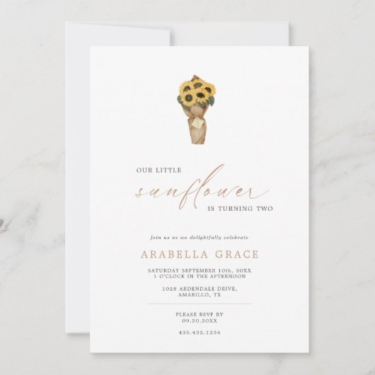 Onze kleine zonnebloem - Rustige herfst Birthday | Kaart (Voorkant)