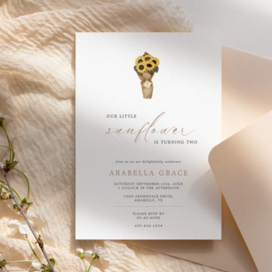 Onze kleine zonnebloem - Rustige herfst Birthday | Kaart