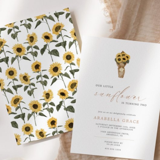 Onze kleine zonnebloem - Rustige herfst Birthday | Kaart