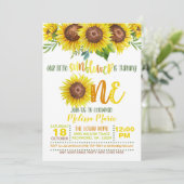 Onze Kleine Zonnebloem verandert ÉÉN Uitnodiging (Staand voorkant)