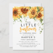 Onze kleine zonnebloem verjaardagsfeestje kaart (Voorkant)