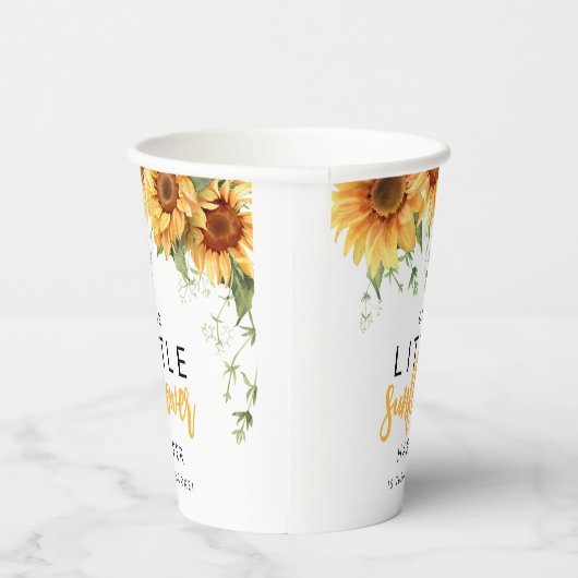 Onze kleine zonnebloem verjaardagsfeestje papieren bekers (Rechts)