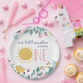 Onze kleine zonneboho Floral Birthday Papieren Bordje (Feest)