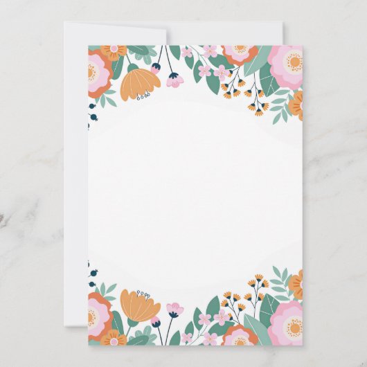 Onze kleine zonneschijn 1e verjaardag Boho Floral Kaart (Achterkant)