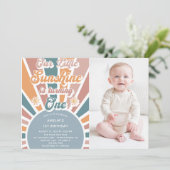 Onze Kleine Zonneschijn 1e Verjaardag Regenboog Fo Kaart (Staand voorkant)