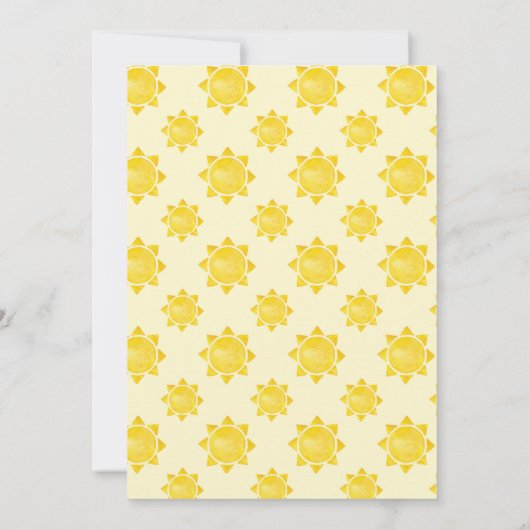 Onze Kleine Zonneschijn 1e Verjaardag Uitnodiging  (Achterkant)