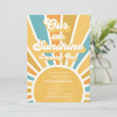 Onze Kleine Zonneschijn 1e Verjaardagsfeest Retro Kaart (Staand voorkant)