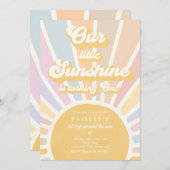 Onze Kleine Zonneschijn 1e Verjaardagsfeest Retro  Kaart (Voorkant / Achterkant)