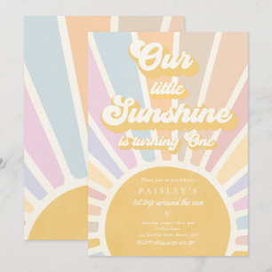 Onze Kleine Zonneschijn 1e Verjaardagsfeest Retro  Kaart