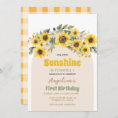 Onze Kleine Zonneschijn 1e Verjaardagsfeestuitnodi Kaart (Voorkant / Achterkant)