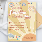 Onze kleine zonneschijn 2e verjaardag regenboog fe kaart
