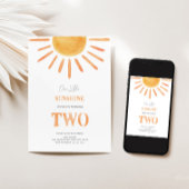 Onze kleine zonneschijn 2e verjaardag uitnodiging