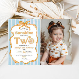 Onze Kleine Zonneschijn Blauw Gingham 2e Verjaarda Kaart