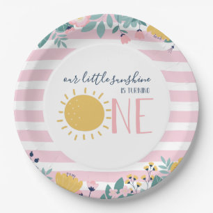 Onze Kleine Zonneschijn Bloemstuk, Roze Streep Ver Papieren Bordje